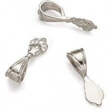 Glue-On Flat Pad Bails  DIY Carms Pen Ewelry Findings - PlatinumFlower - View 3
