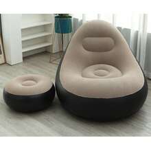 Sillón inflable perezoso Silla de salón plegable con revestimiento de PVC y funda deslizante - Multicolor - Ver 4