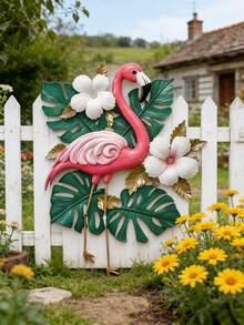 2D Flat, 2D Flat Printing, 1pc Outdoor Wall Decor - Classic Colorful Flamingo Pattern, 30cm Animal Theme - Balcony - Garden - Yard Fence Decoration - Perfect For Holidays And Parties, Ideal Gift For Bird Lovers, 2D Flat