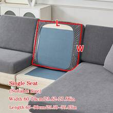 1pc Chenille Jacquard Non-Slip Sofa Seat Cushion Cover, Soft & Skin-Friendly, Pet-Proof, Elastic Sofa Slipcover, Suitable For L-Shaped Combination Sofa And 1/2/3/4 Seat Sofa, Spring/Autumn (Sold Individually) - Dark Grey - View 19