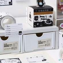 128张可爱黑猫造型便签纸 - 可爱的立体弹出式便签本，带可移除页面和粘性标签，适用于学校、家庭、办公室、会议用品、计划本、笔记本电脑，可爱文具 - 可爱的桌面配件（兼容卡通风格） - 彩色 - 查看 6