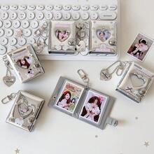 2英寸极简银色卡通星星和心形镂空相册，明星粉丝偶像小卡片和贴纸收藏册 - 彩色 - 查看 11
