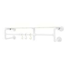 White Wall Mounted Coat Rack With Shelf, Industrial Pipe Style, Holds 66lbs - Default - View 6