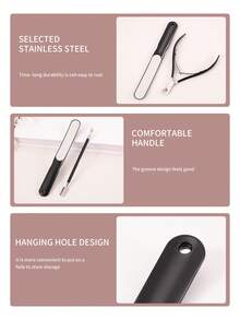 3-Piece Professional Foot & Hand Care Set - Stainless Steel Cuticle Nipper, Cuticle Pusher & Cutter, Callus Remover - Nail Salon Quality Manicure & Pedicure Tools - Multicolor - View 6