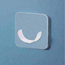 2/4pcs Strong Adhesive Wall Hooks - No Drilling Required, Easy Installation, Suitable For Kitchen, Bathroom, Bedroom - Multi-Purpose Hooks For Towels, Clothes, Keys - Stylish White Design - Clear - View 3