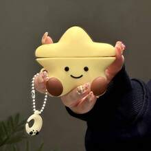 1个可爱简约硅胶星星、月亮、笑脸、苹果造型耳机保护套，兼容苹果第二代耳机充电盒 - 彩色 - 查看 7