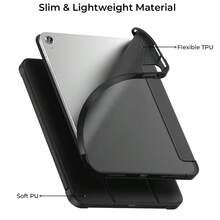 1pc Silicone Soft Case/Full Edge/Honeycomb Texture Cooling/Protective Cover/Suitable For IPad (Air4/5/6)/(7/8/9/10th Gen)/IPad 11 1A16(2025) - Black - View 2