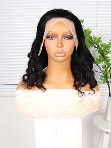 16" Short Body Wavy Wig Natural Short Body Wave Curly,Glamorous Wave Style, Ideal For Festivals, Parties & Daily Wear, Wig For Daily Wear 180% Density Pre-Plucked 13x4 Transparent Lace Front Wigs Human Hair With Baby Hair Women'S Fashion Wavy Curly Wig, 8-16inch 180% Density Basic Style, Natural Look, Versatile For Daily Wear And Special Occasions Body Wave Lace Front Wig Hair Natural Black Color Human Hair For Women - SNatural - View 11