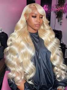 36 Inch 613 Lace Front Wig Human Hair Blonde Wig Human Hair 250 Density 13x4 Blonde Body Wave Lace Front Wigs Bleached Knots With Baby Hair Natural Hairline 100% Human Hair Body Wave 613 Lace Front Wig Human Hair 13x4 HD Transparent Lace Frontal Glueless Wigs For Women 613 Colored Blonde Lace Front Wigs Human Hair 8-36Inch - S613 - 查看 3