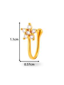 Toppiercing 1 Peça Clipe de Nariz Versátil de Moda com Zircônia Micro-Incrustada em Formato de Coração, Lua, Estrela, Flor, Anel de Nariz Falso Sem Perfuração - Multicolorido - Visão 34