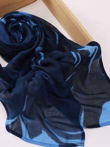 Dreammy Collection 女士大理石纹理透气柔软数码印花穆斯林头巾（不对称印花）