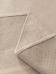 1pc Chenille Gold Line Bohemian Style Sofa Cover, Pet-Friendly Durable Dirt-Resistant, Non-Slip Backing, Machine Washable, Holiday Decor To Protect Sofa, Fits 3-Seater/4-Seater With Armrests, Autumn Decor, Room Decor, Back To School, School Supplies - Beige - View 6