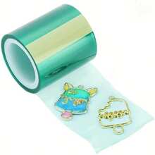 1 Roll (196.85 Inches) High Temperature Resistant Green Semi-Transparent Seamless Tape, Suitable For DIY Frame Making, Jewelry Making - 5m*4cm - View 2