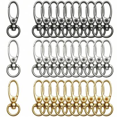 10/30pcs 35mm Swivel Trigger Clips Metal Keychain Rings Lobster Clasps Spring Hooks For Hanging Keys Leashes Handmade DIY Crafts And Decorations