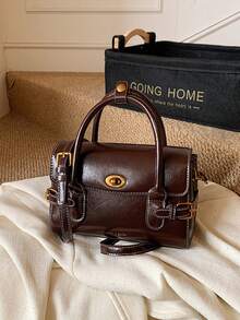 Retro Handbag For Women, New Mini Tote Bag, Lightweight Luxury Niche High-End Feeling Shoulder Crossbody Bag - Coffee - View 7