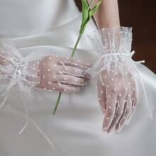 Lace Wedding Gloves - Essential For Brides & Bridesmaids, Long Formal Gloves For Tea Parties & Galas, Hand Wash Only, Bridal Accessory, Elegant Design, Suitable For Special Occasions, Ideal For Events & Parties
