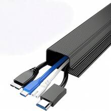 1pc Channel Desk Cable Organizer Cable Management Accessories Cable Protecter No Drilling Under Desk Management Tray