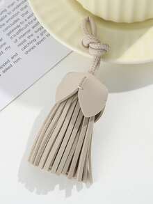 1pc Tassel Pendant Leather Bag Accessory Fashion Hanging Strap Charm Car Key Chain Decoration Travel Essentials - Multicolor - View 12