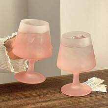 2个粉色高脚玻璃杯，可作鸡尾酒杯、咖啡杯、果汁杯、气泡水杯；2个紫色高脚玻璃杯，高档果汁杯、气泡水杯、鸡尾酒杯，家用。 - 粉色 - 查看 4