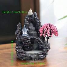 1pc Resin Crafted Waterfall Incense Burner, Reverse Flow Incense Burner, Mountain Tower Incense Holder, Decorative Incense Stand, Room Decor, Dining Table Decor, Creative Home Gift - Multicolor - View 20
