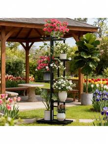 This Year's Best-Selling 6/5/4 Plant Stand, Storage Rack, Display Shelf - Latest Upgraded Model Indoor/Outdoor Metal Plant Stand With Multi-Tier Design Accommodates Multiple Potted Plants.Features A Rust-Proof Coating For Durability.Evenly Spaced Grid Structure Ensures Balanced Weight Distribution And Prevents Deformation.Widened Base Maximizes Space Utilization.Round Base Prevents Floor Scratches While Maintaining Stability.Suitable For Patios, Corner Balconies, Living Rooms, Studies, And More.Folds For Easy Storage. - Màu đen/5 lớp - Xem 10