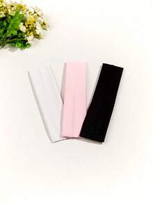 3pcs Solid Color Sports & Yoga Headbands, Casual & Versatile, School Stuff, College Fall Winter Hair Band Hair Accessories For Women For Vacation Outfits Woman Elegant Scarf Women Bandanas,Hair Accerssories,Headbands For Women,Clothes,Mardii Gras,Valentine's Day,Travel Essential,Pink,Workout Sweat Headband,Gym Hair Accessory,Fall Winter Hair Band,Vacation Hair Accessory,School Daily Headband,Solid Color Hair Band,Versatile Women Headband,Elegant Sports Headband,Valentine Gift Headband,Travel Hair Accessory - 彩色 - 查看 1