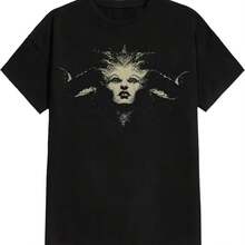 Queen Of The Damned Game Clothing Printing Summer Luxury Cotton Men's And Women's T-ShirTt - 黑色 - 查看 1