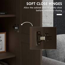 Storage Cabinet W/ Storage Shelves, Pantry Cupboard Cabinet - Coffee - View 7