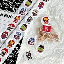 500张漫威超级英雄蜘蛛侠和钢铁侠圆形贴纸，适合DIY糖果袋装饰，也适合作为生日、万圣节、圣诞节、毕业典礼和节日派对礼物。 - 彩色 - 查看 3