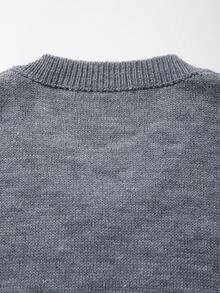 Women's Solid Color Minimalist Casual Commute Versatile Sleeveless Knit Vest Top, V-Neck Ribbed Sweater, Grey, Spring/Summer - Grey - View 10