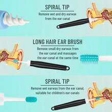 Ear Wax Removal KitEar Wax Removal Tool With 3 Different Soft Head Replacement Ear Cleaner Ear Wax Remover With Soft Tip The Best Choice For Removing Earwax - 黑色 - 查看 7