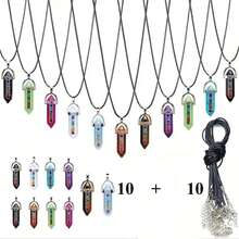 20pcs Vintage Moon Shaped Pendant With Adjustable Black Faux Leather Necklace Chain - Suitable For Jewelry DIY Bracelet And Earring Making, 10pcs Pendant + 10pcs Necklace Chain - Multicolor - View 14