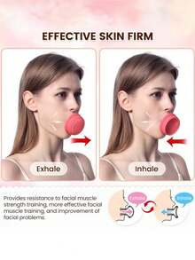 1pc Women's Chin, Face & Neck Firming Exerciser, Skin Tightening V-Line Double Chin Trainer, Cute Portable Oral Facial Exercise Tool - Multicolor - View 2