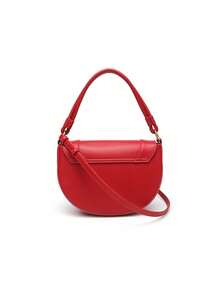 Fashion Angola Red Saddle Women Shoulder Bags Designer Small Flap Handbags Luxury Pu Leather Wide Strap Crossbody Bag 2025 Sac - Red - View 2