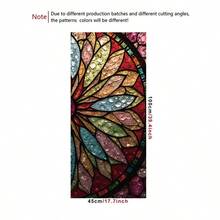 1 pieza Película de ventana de vidrio de colores, Adhesivo de vidrio con patrón de líneas único, Vinilo estático opaco para ventana, Removible para dormitorio, sala de estar, cocina, decoración del hogar - Multicolor - Ver 14