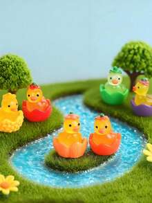 夜光迷你树脂鸭 | 蔬菜水果动物造型装饰品 | DIY微景观/盆栽/汽车装饰 | 创意生日礼物和派对小礼品 - 彩色 - 查看 3