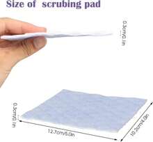 5 Pcs Light Scrub Pad Singles With Foam, Triple Cleaning Scouring Pad Heavy Duty Household Non-Scratch Abrasive Hand Pad Multi Surface Magic Sponge Sheets For Home Surfaces Indoor Cleaning - ColorA - View 6
