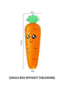 Carrot Shaped Plastic Handle Stainless Steel Cutlery Set. Creative Cartoon Carrot Tableware. - Multicolor - View 11