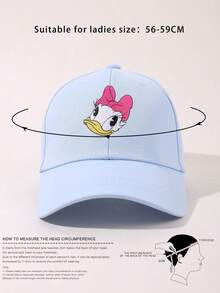 Disney Mũ lưỡi trai điều chỉnh được, thêu hình vịt Donald chính hãng, unisex, thích hợp cho hoạt động ngoài trời, chống nắng, mùa xuân, mùa thu, du lịch, đi biển, kiểu dáng hoạt hình dễ thương phong cách Y2K dành cho giới trẻ. - Nhiều màu - Xem 5