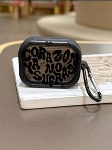 Cartoon Art Flat Letter Protective Case Suitable Compatible With Apple Wireless Earphone Case, Scratch-Resistant And Shockproof