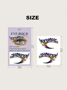 Smokey Eye Makeup Temporary Tattoos, Suitable For Daily, Party, Holiday Events, Lasts 3-5 Days, Can Be Removed With Makeup Remover - Multicolor - View 6