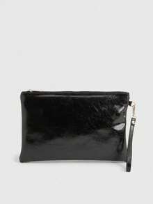 Fashionable Versatile Commuter Cracked Pattern Clutch - Black - View 5