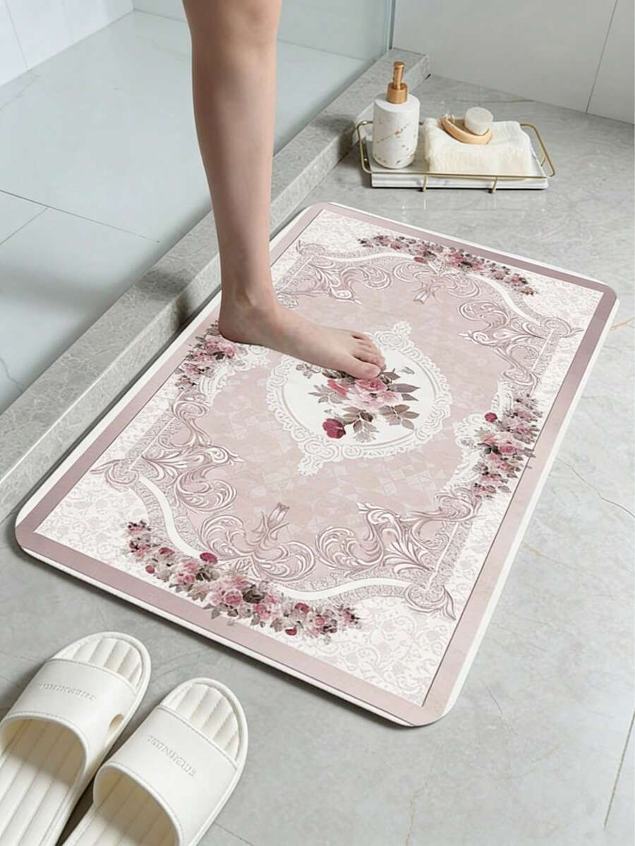 1pc Faux Bamboo Pattern Floor Mat, Skillfully Simulating Wood Grain Texture And Color, Rustic Yet Stylish, Creates A Warm And Natural Ambiance, Made Of High-Quality Material, Durable And Easy To Clean, Suitable For Living Room, Bedroom, Doormat, Small Rug, Welcome Mat, Carpet, Floor Mat, Outdoor Doormat, Kitchen Rug, Home Decor, Front Door Mat, Area Rug, Outdoor Mat, Home Decoration, Area Carpet, Garden Carpet, Washable Rug - Khaki - View 1