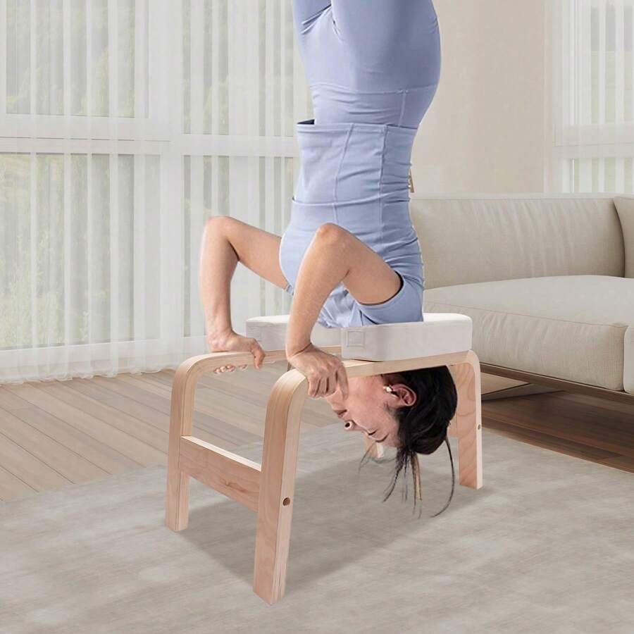 SanBouSi Yoga Headstand Stool Modern Yoga Bench Yoga Headstand Bench Invert Chair - 白色 - 查看 1