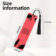 2pcs PET Printed Bookmarks, Exquisite Waterproof And Durable, Unique Pattern Design To Add Fun To Reading, Perfect Gift For Campus Friends In Back To School Season (Random Color Tassels) - 2PCS - View 7