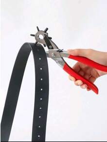 1pc Leather Hole Punch Pliers, Rotary Sewing Machine Leather Belt Hole Punch Tool - Multicolor - View 2