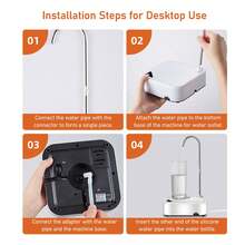 Portátil, Bomba Dispensadora De Agua Potable Recargable Con Bandeja, Bomba De Agua Eléctrico Automático, Dispensador Portátil De Bajo Ruido, Para Hogar, Cocina Y Oficina - Blanco - Ver 5