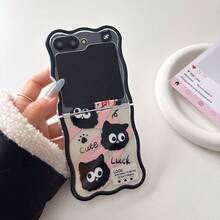 1pc Women's Foldable Phone Case, Wave Pattern Scarf Cat Design For Samsung Galaxy Z Flip7, Galaxy Z Flip7 FE, Galaxy Z Flip6, Galaxy Z Flip5, Fashionable, Popular, With Cute Pendant, High-Quality Material - Multicolor - View 15