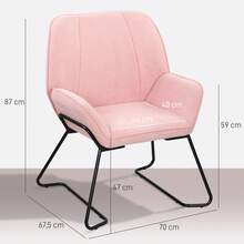 HOMCOM Living Room Chairs - Rose - View 7