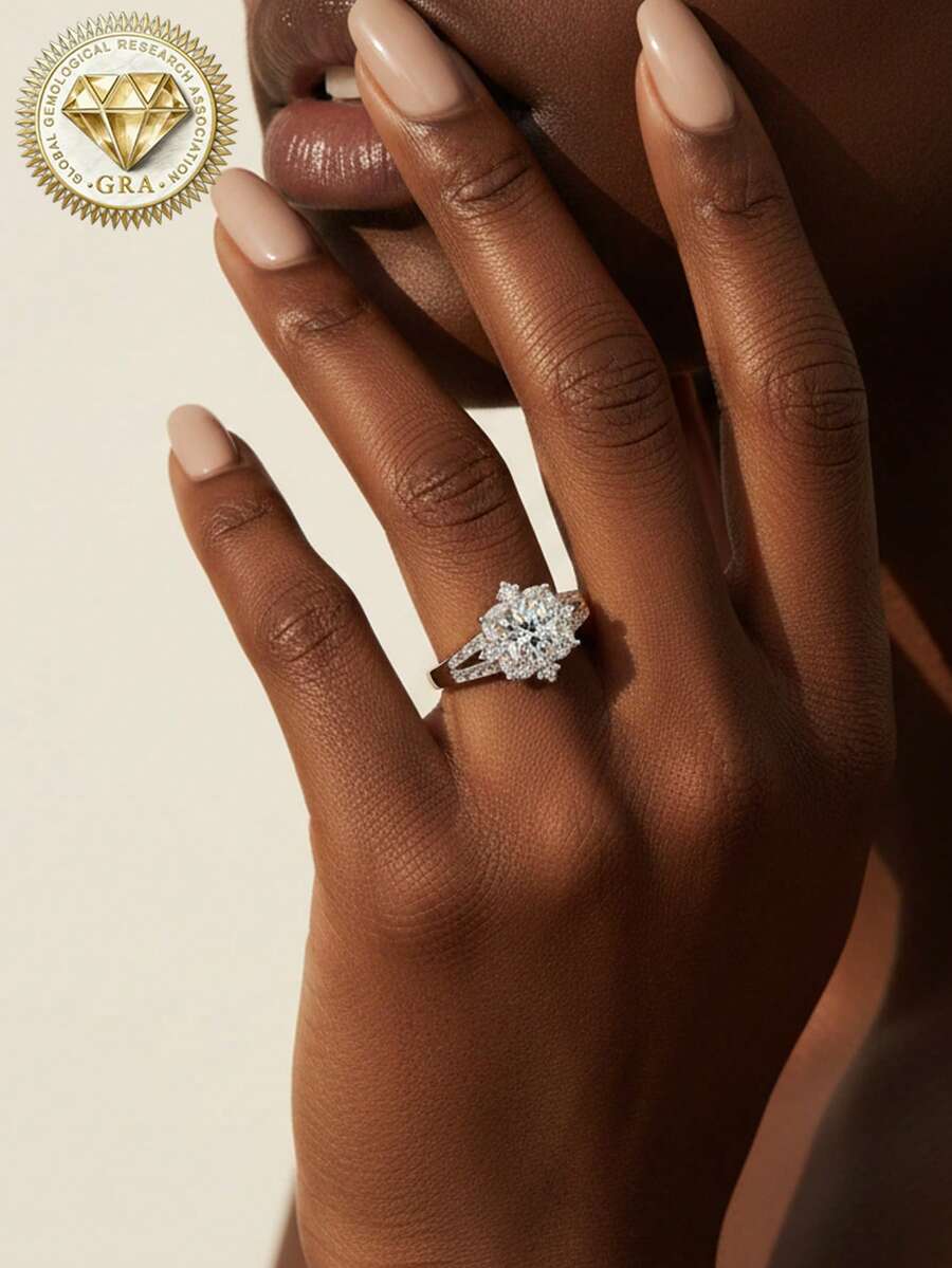 1 chiếc nhẫn đính hôn nữ, nhẫn hình quả trứng bông tuyết, 2.8g bạc sterling 925, đá Moissanite 1.5 carat, kiểu dáng dễ thương, thích hợp làm quà tặng đính hôn, cầu hôn, kỷ niệm ngày cưới, quà tặng ngày Valentine, kèm giấy chứng nhận Moissanite và hộp quà sang trọng.